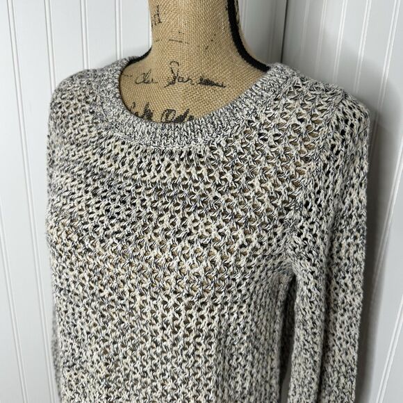 Old Navy Loose Open Knit Sweater Womens Sz L Coastal Beach Classic Fall Layer - Picture 2 of 12